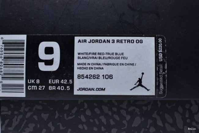 Bmlin Jordan 3 Air Look Air Blue First Retro Nike True 854262-106 0719